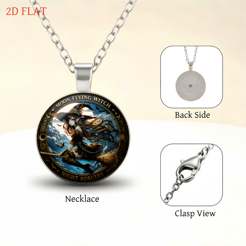5pc Flying Witch Themed Jewellery Set